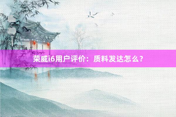 荣威i6用户评价：质料发达怎么？